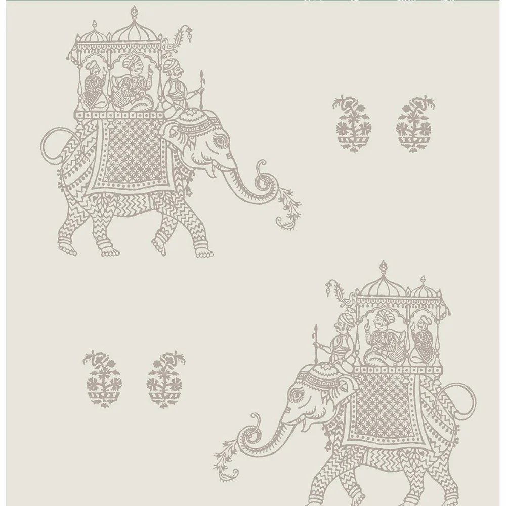 Wallpaper Ophelia Grey Elephant - boho